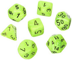 7 Bright Green/black Vortex Polyhedral Dice Set - CHX27430